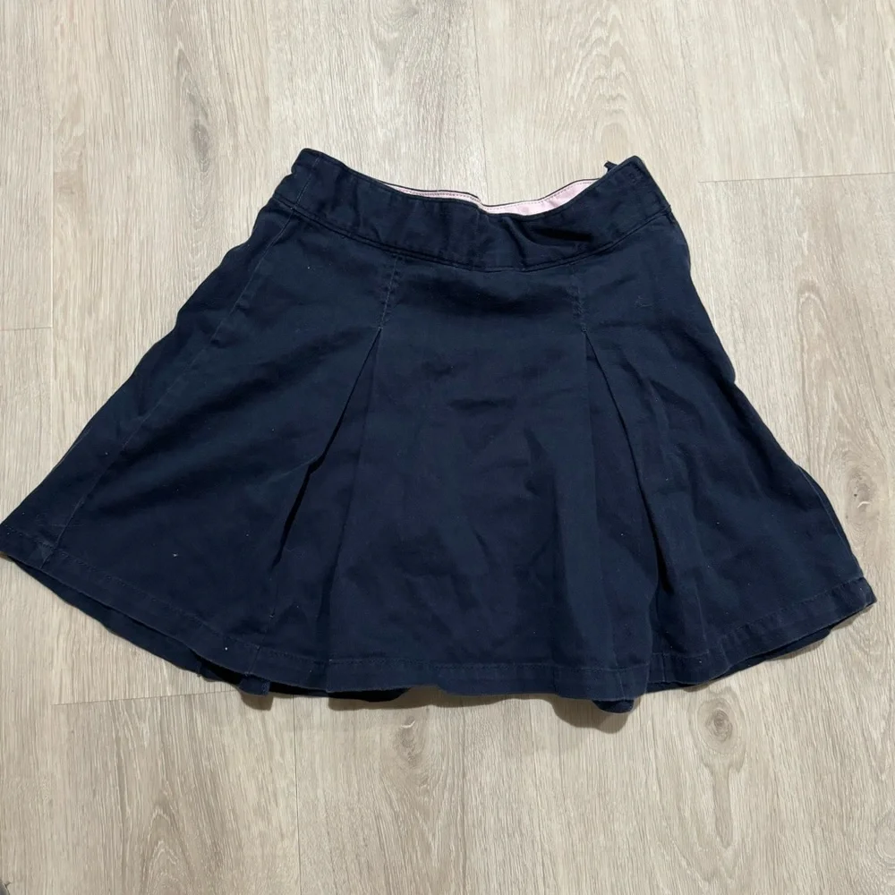 Kids Gap Girls Dark Wash Blue Denim Pleated Skater Jean Skirt Size 12 L